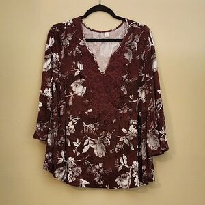 Boho floral top Sz L